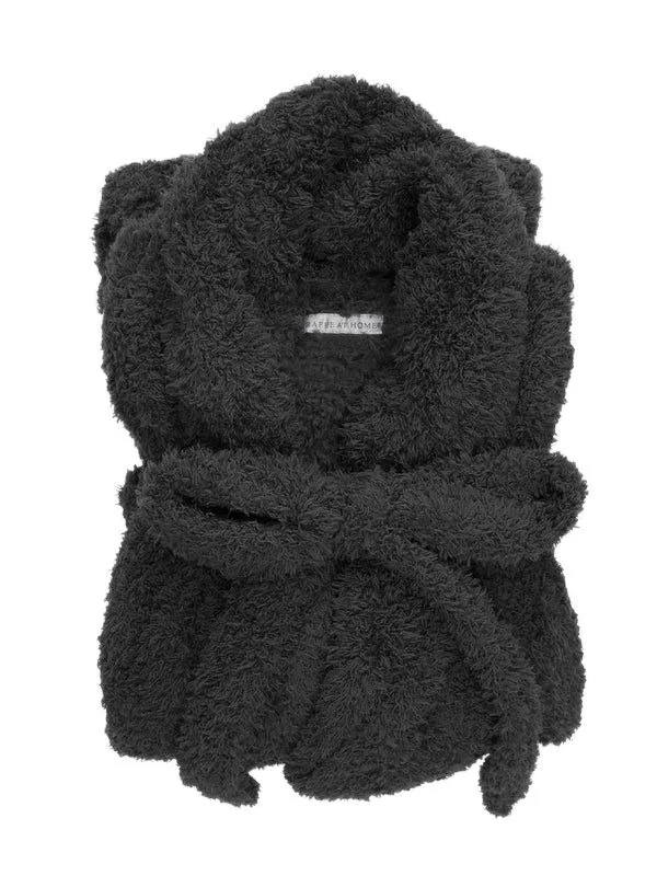 LITTLE GIRAFFE Women's Charcoal Cozy Stretch Soft Chenille Robe Size 0 NWT