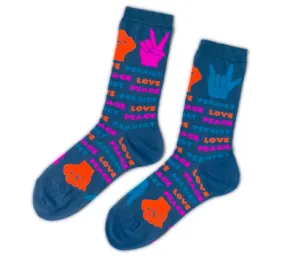 Love Peace Persist Crew Socks - Women's