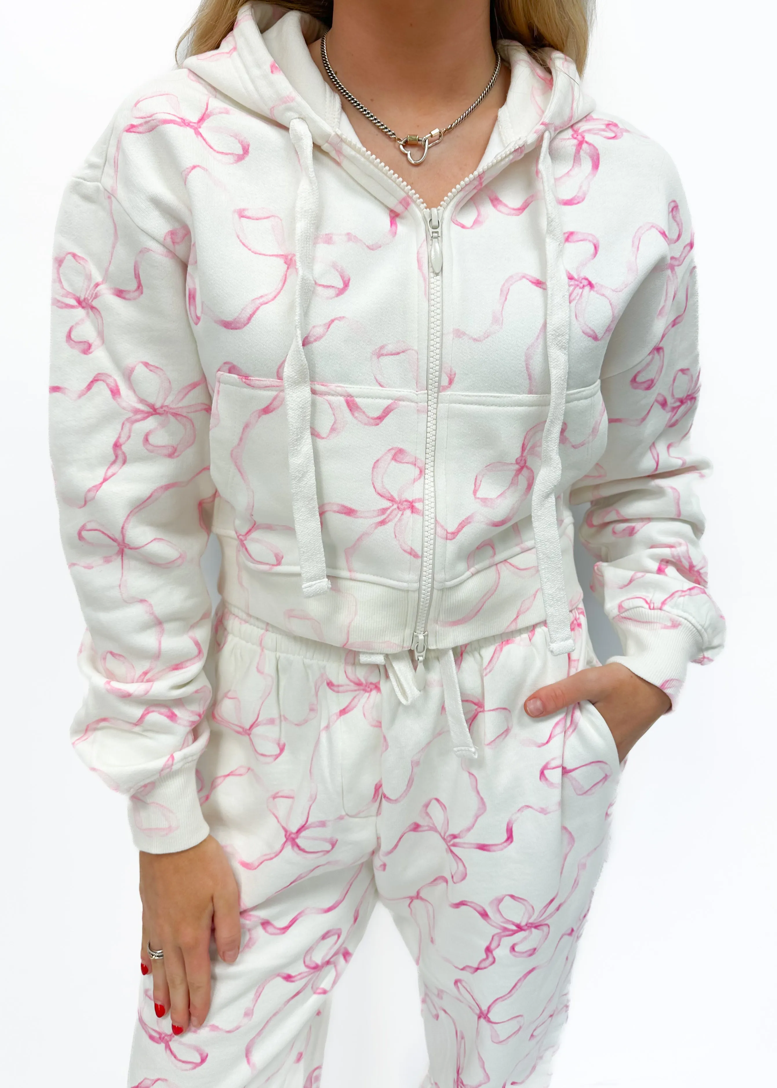 Love Shack Fancy Pierra Crop Hoodie - Pastry Pink