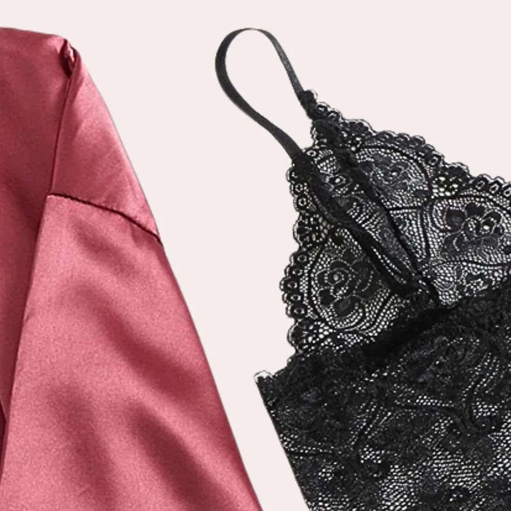 Luxurious Four-Piece Women's Satin Sleep Set