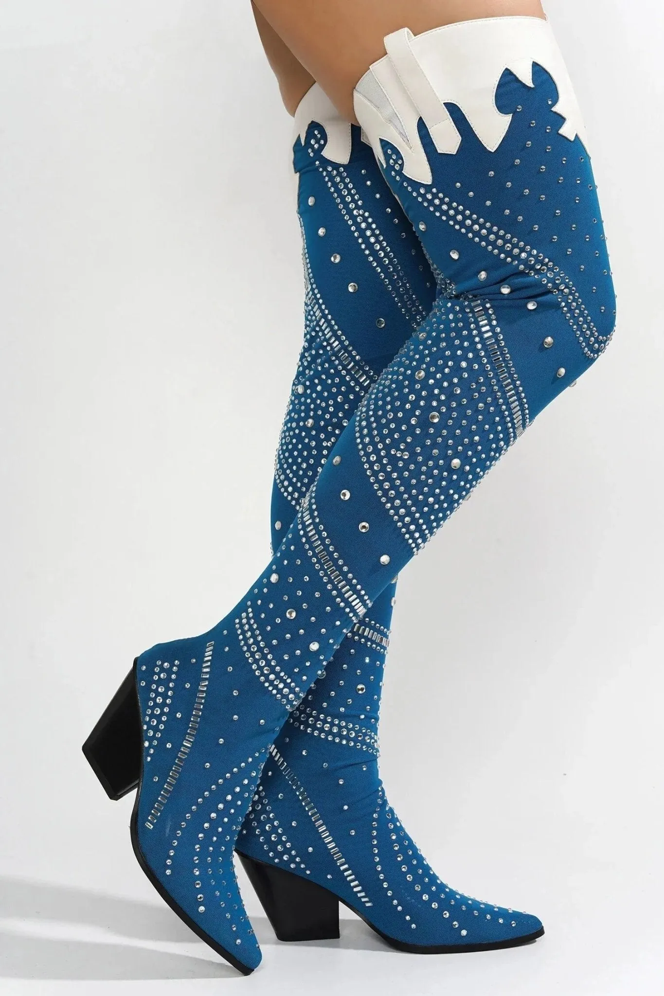 Luxury Crystal Bling Over-The-Knee Women's Boots