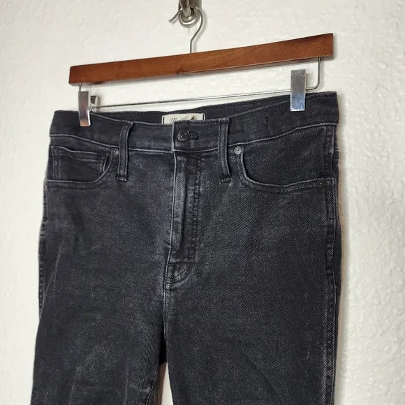 Madewell 10&quot; High-Rise Skinny Jeans in Starkey Wash Black Women's Size 30