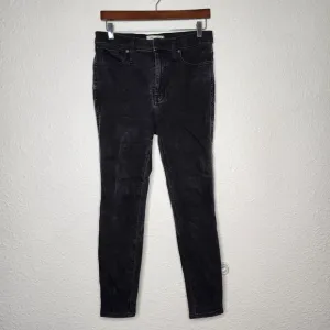 Madewell 10&quot; High-Rise Skinny Jeans in Starkey Wash Black Women's Size 30