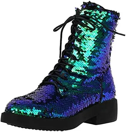 Margaret – Glitter Combat Boots for Women