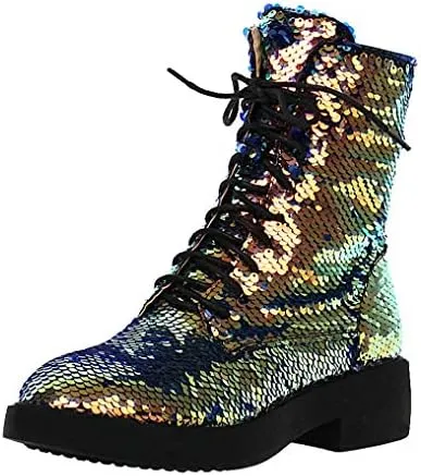 Margaret – Glitter Combat Boots for Women