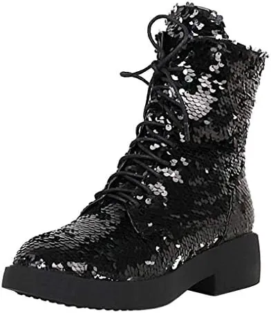 Margaret – Glitter Combat Boots for Women