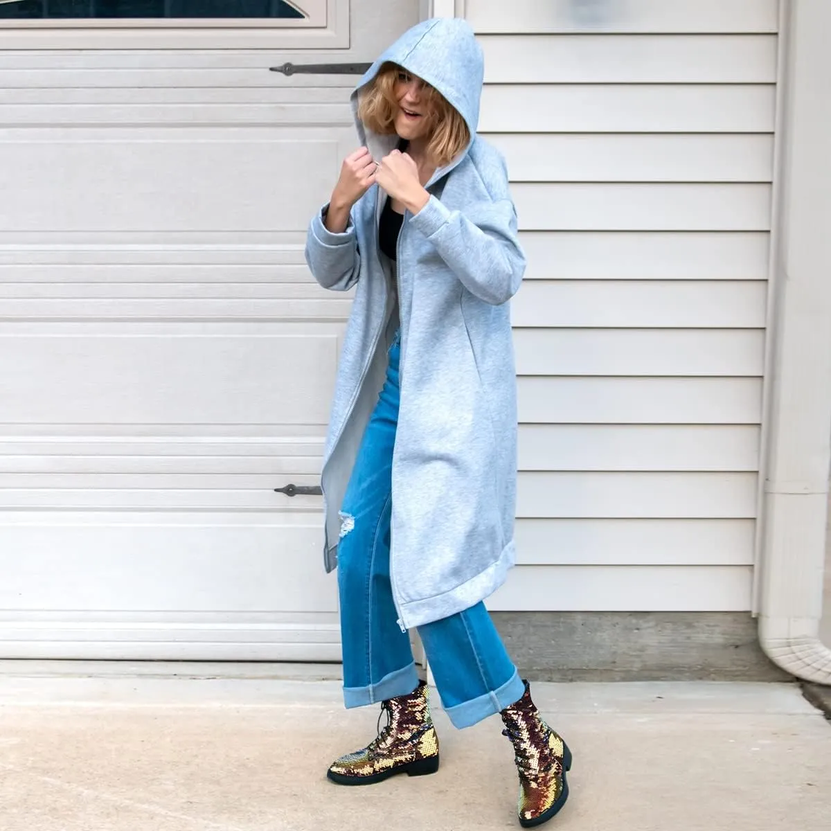 Margaret – Glitter Combat Boots for Women