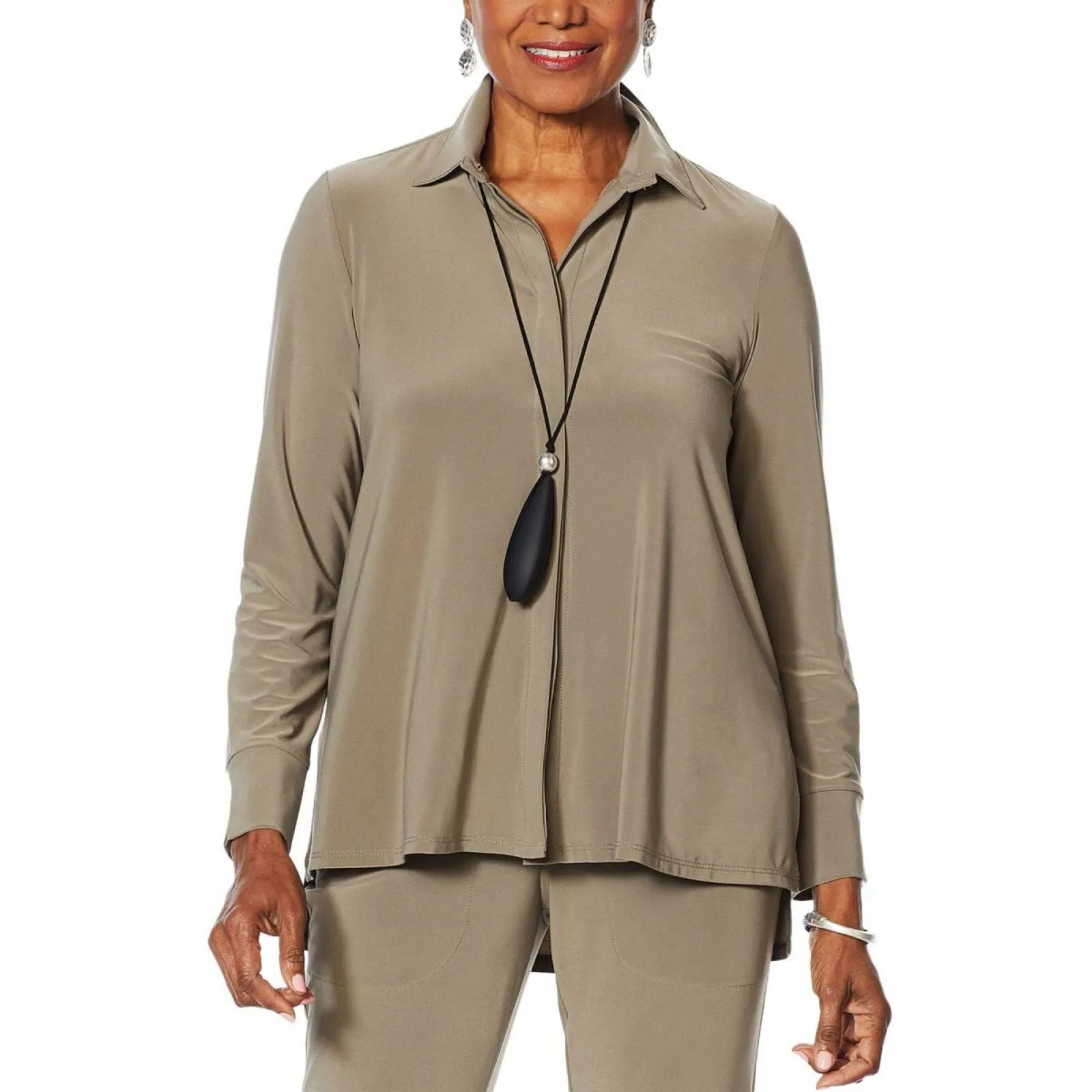 MarlaWynne Women's Jersey High Low Hem Shirt