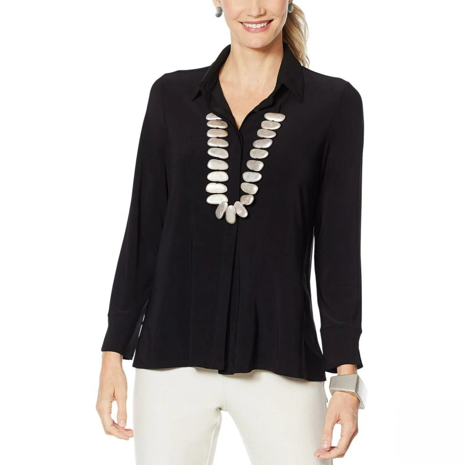 MarlaWynne Women's Jersey High Low Hem Shirt