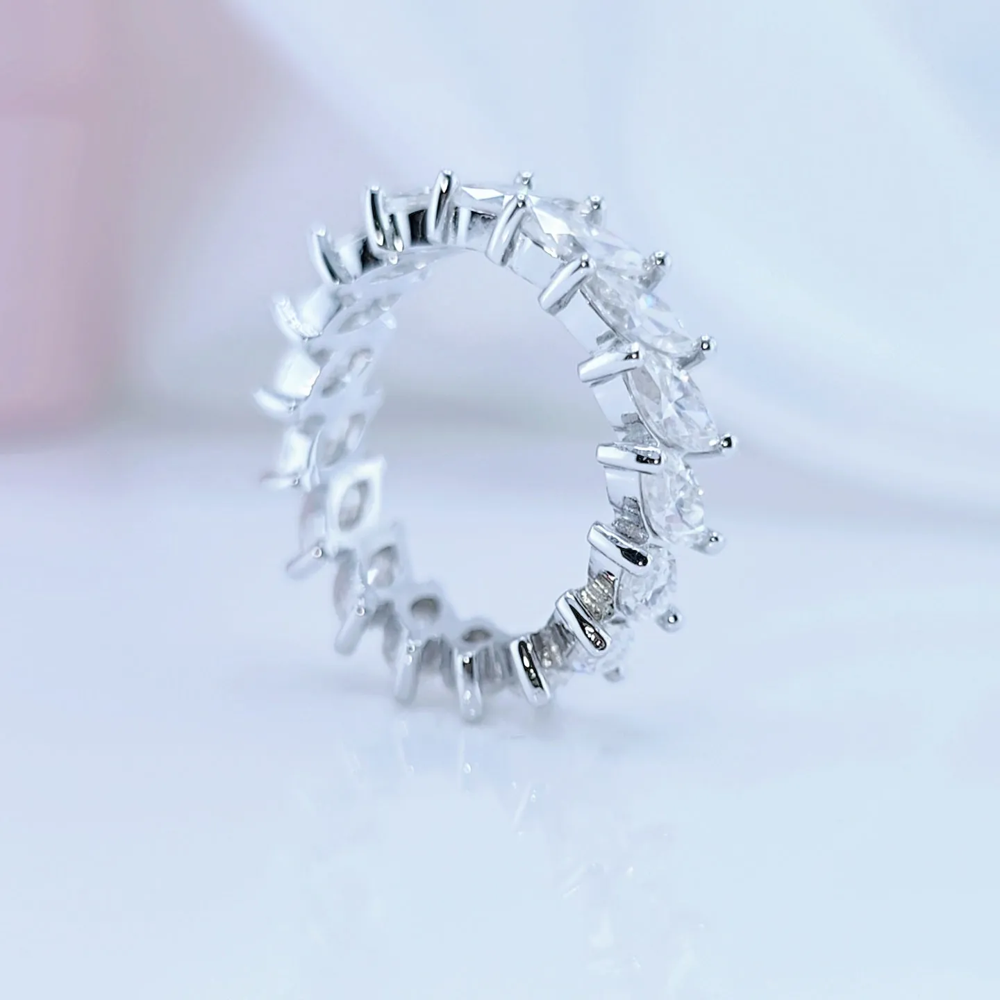 Marquise Cut Diamond Eternity Wedding Band