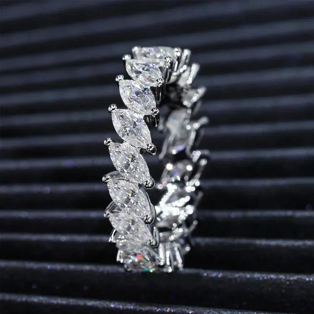 Marquise Cut Diamond Eternity Wedding Band