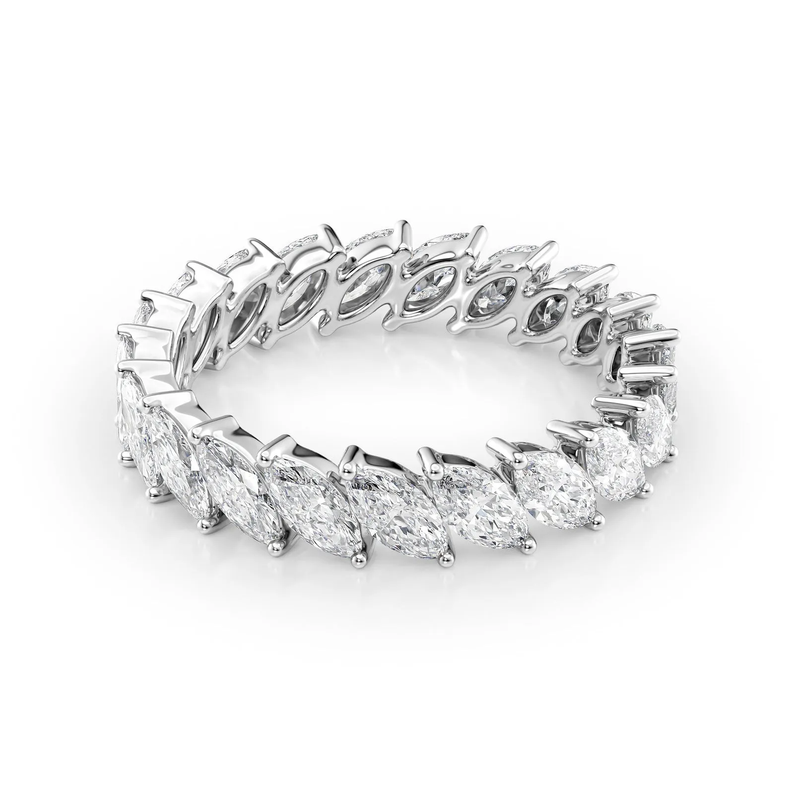 Marquise Cut Diamond Eternity Wedding Band