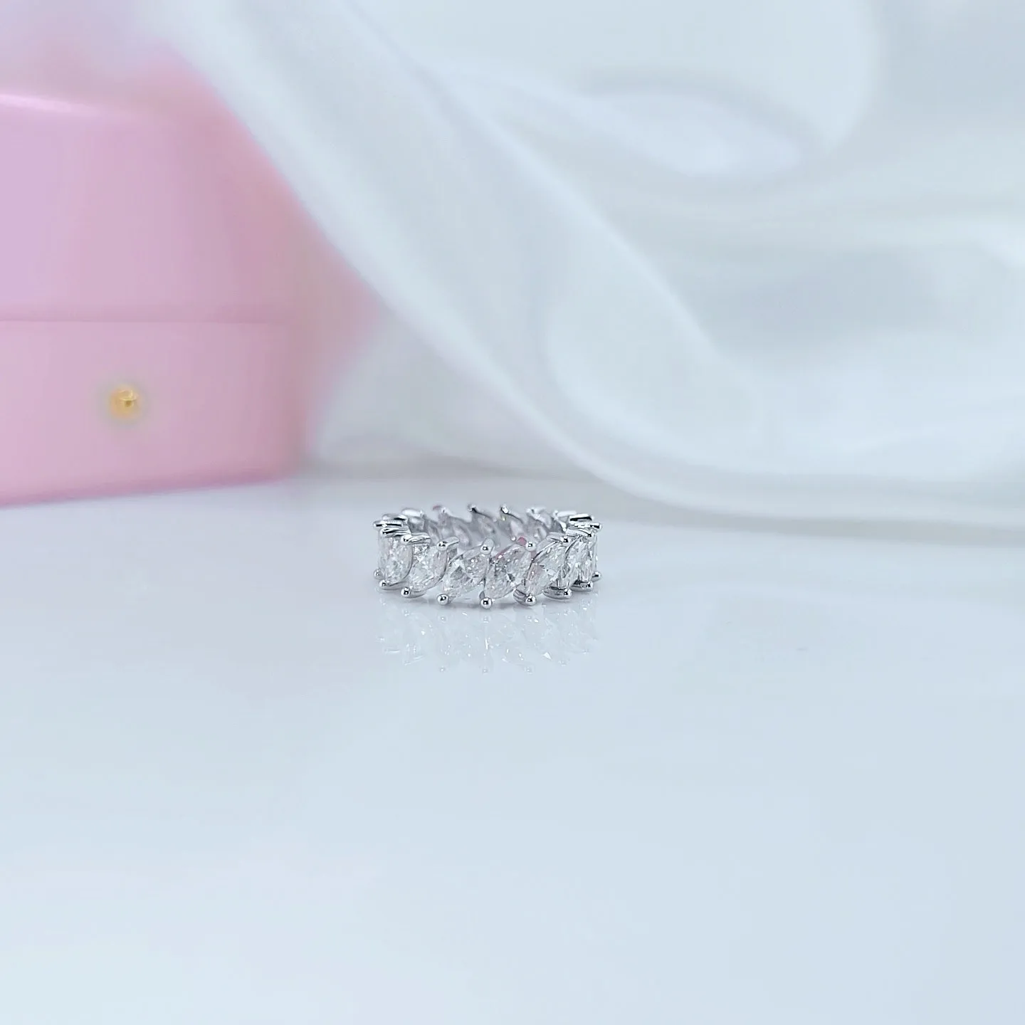 Marquise Cut Diamond Eternity Wedding Band