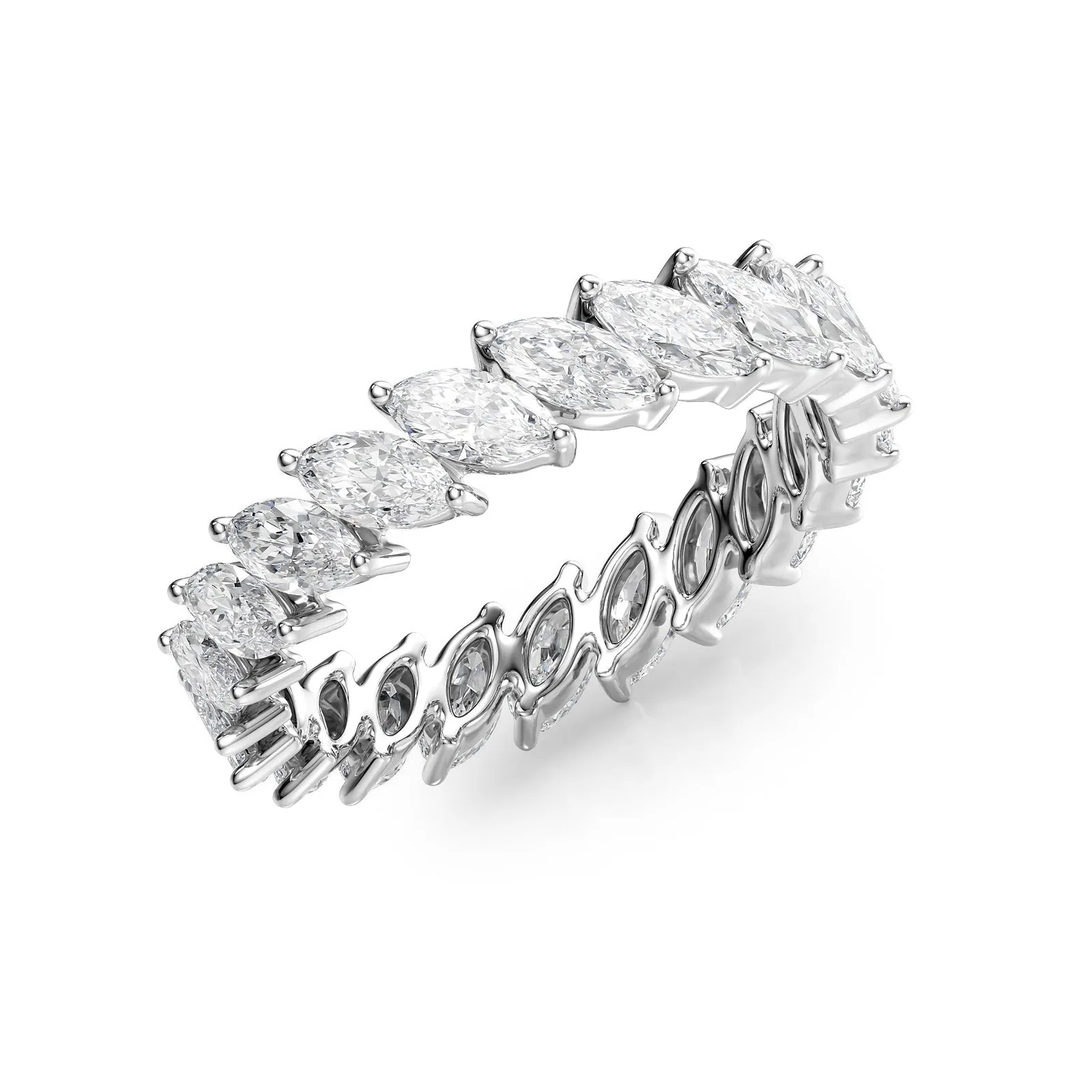 Marquise Cut Diamond Eternity Wedding Band