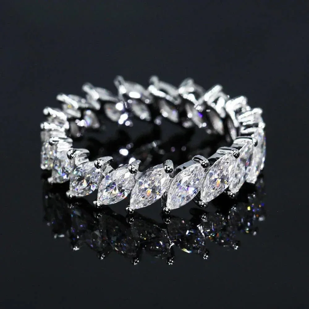 Marquise Cut Diamond Eternity Wedding Band