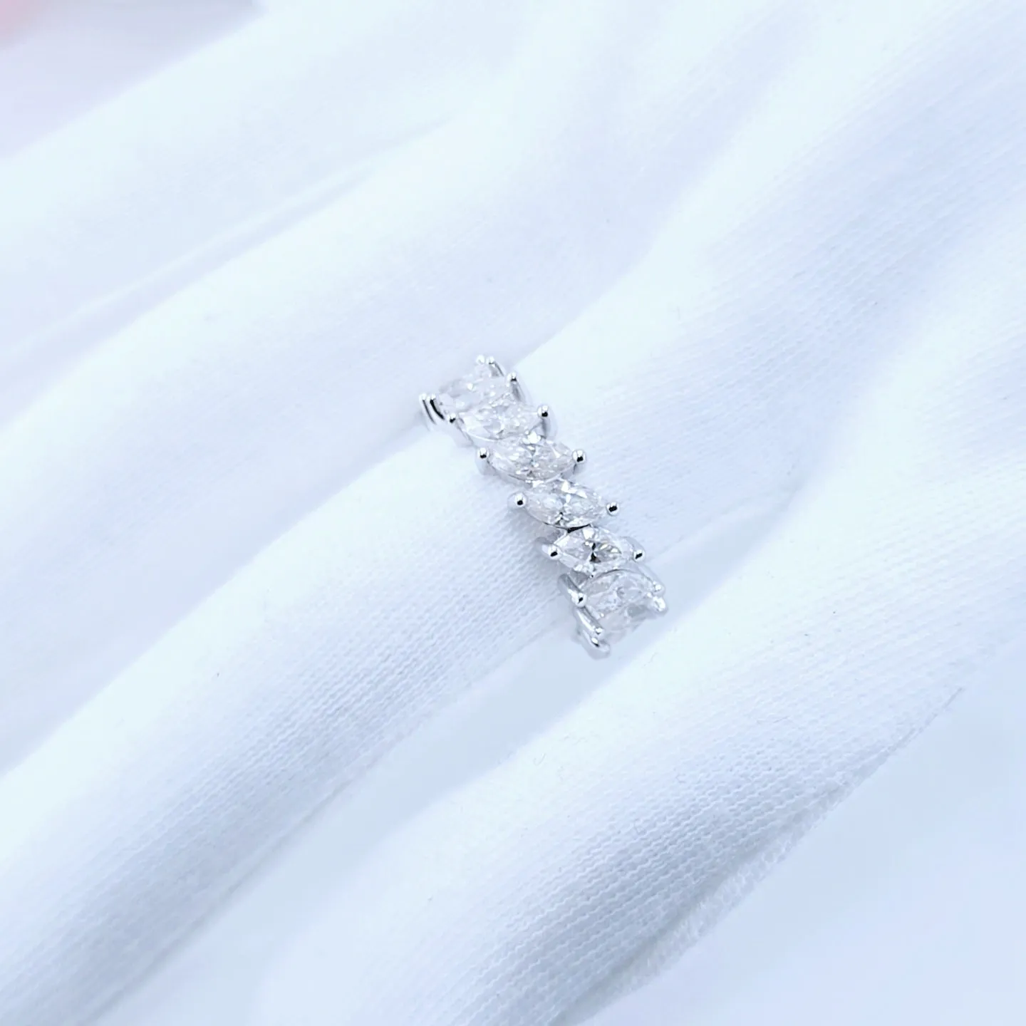 Marquise Cut Diamond Eternity Wedding Band