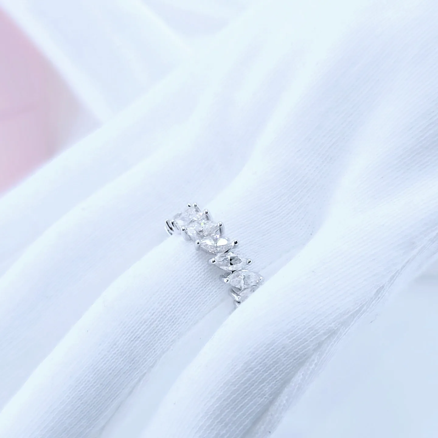 Marquise Cut Diamond Eternity Wedding Band