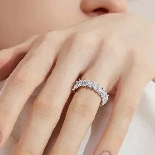 Marquise Cut Diamond Eternity Wedding Band