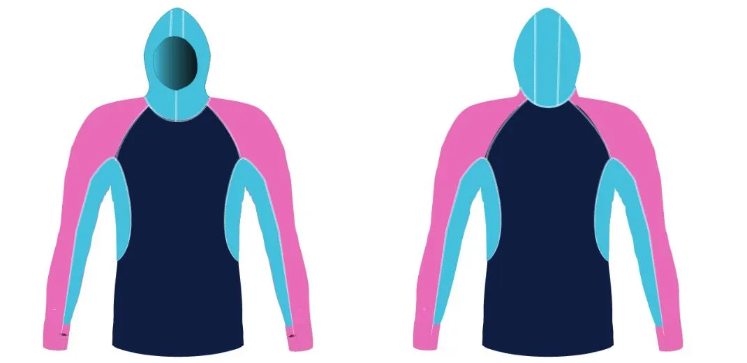 MEN AND WOMEN CUSTOM SNORKEL HOODIE LONG SLEEVE RASH GUARD