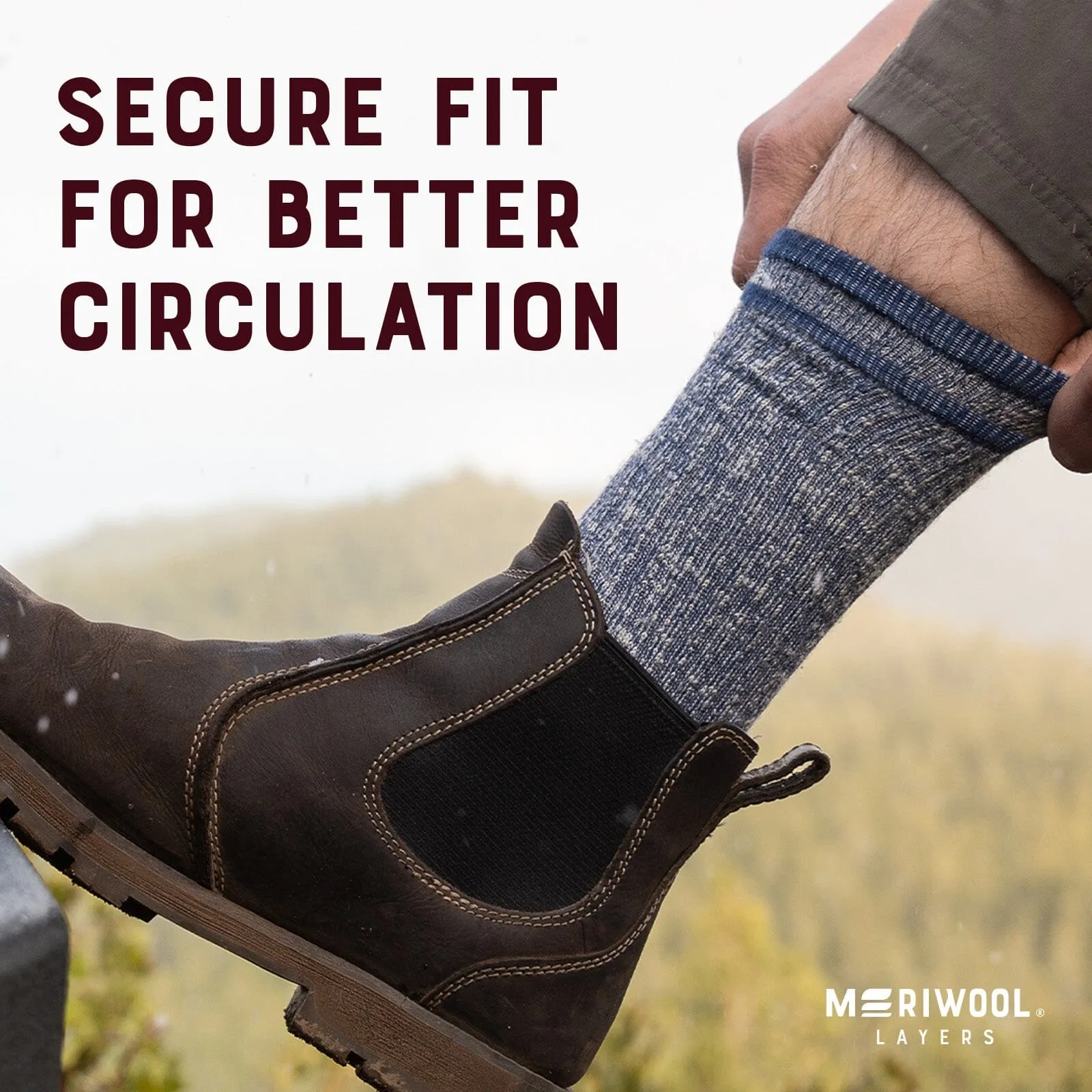 MERINO MIDWEIGHT “SNUG FITTING” CREW SOCKS -3PK