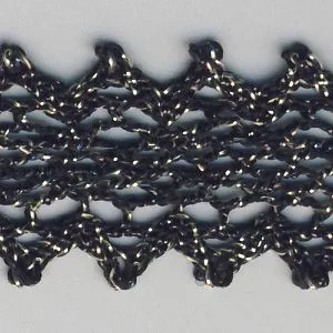 Metallic Torchon Lace #10 Black & Gold
