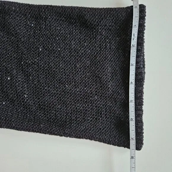 Michel Studio black sequined sparkly open front LS  cardigan women's US size 2X