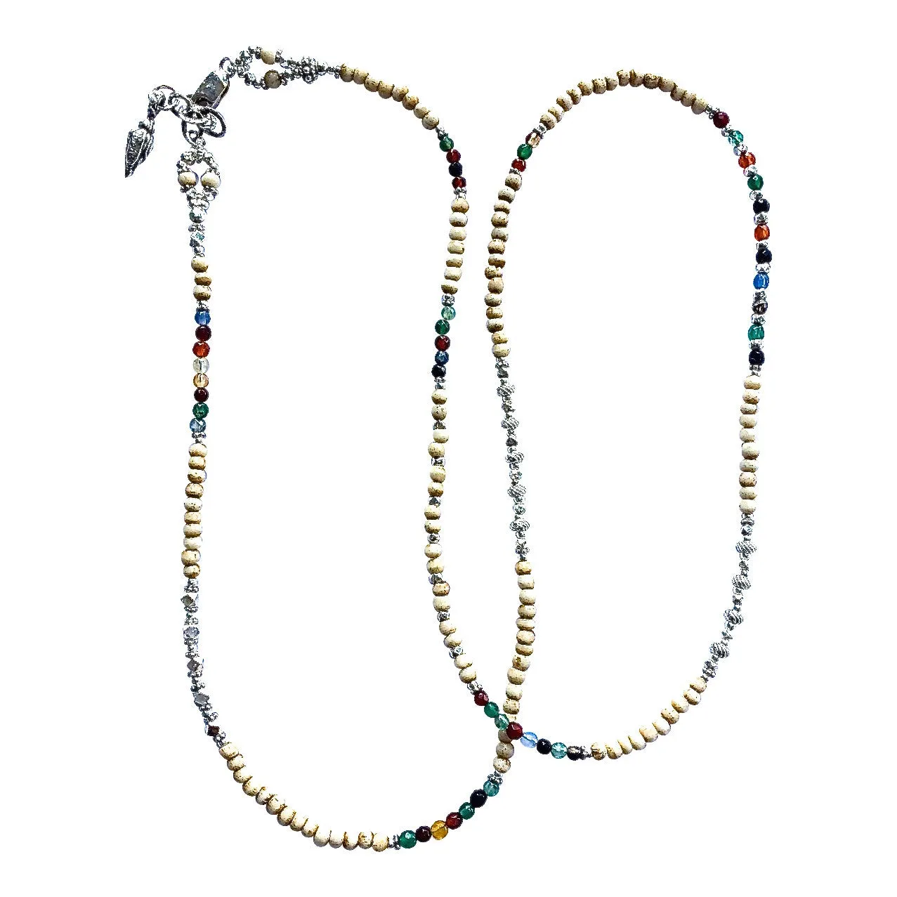 Mixed Gemstone Antique Mala Wrap Bracelet