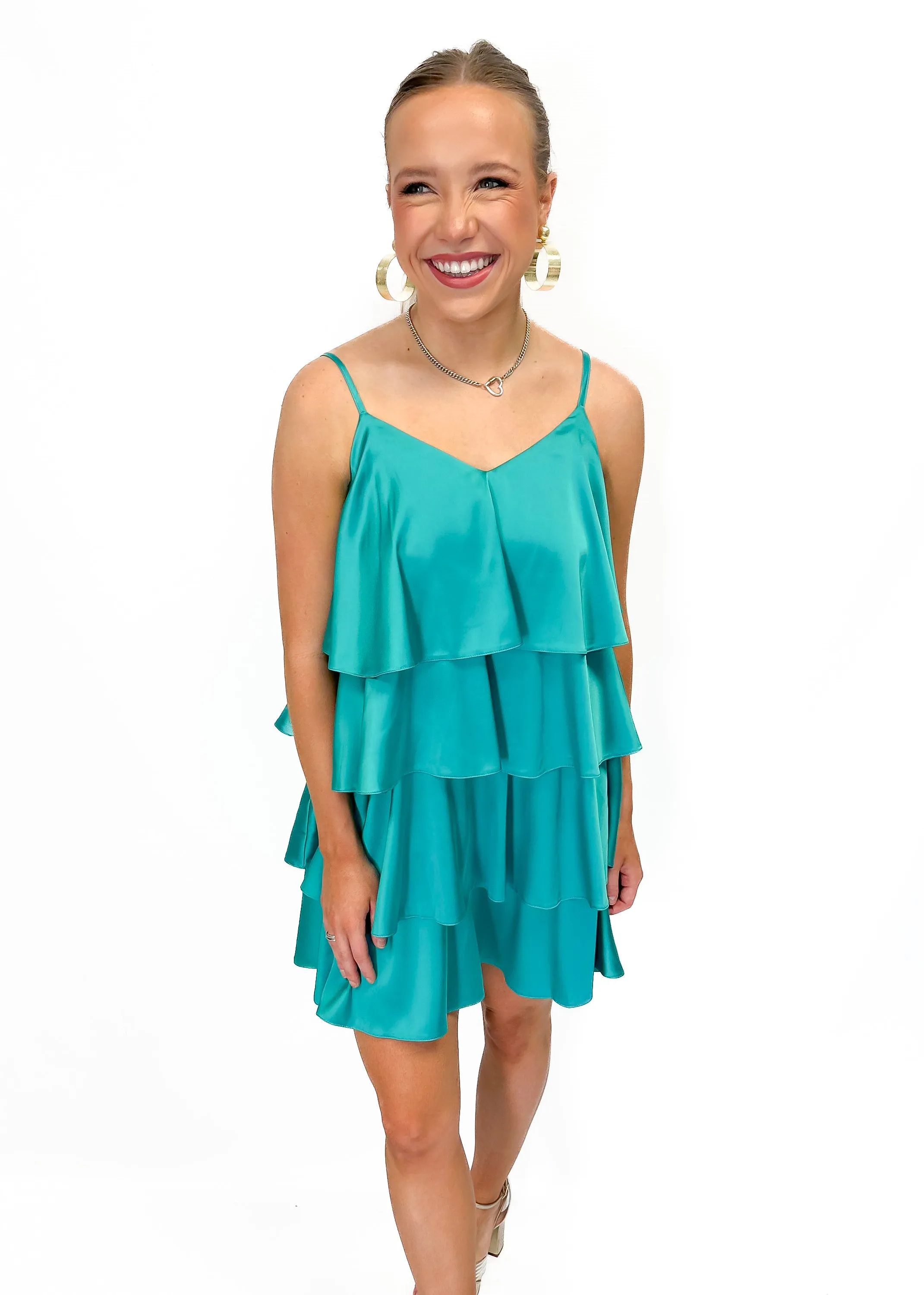 Molly Bracken Tiered Dress - Turquoise