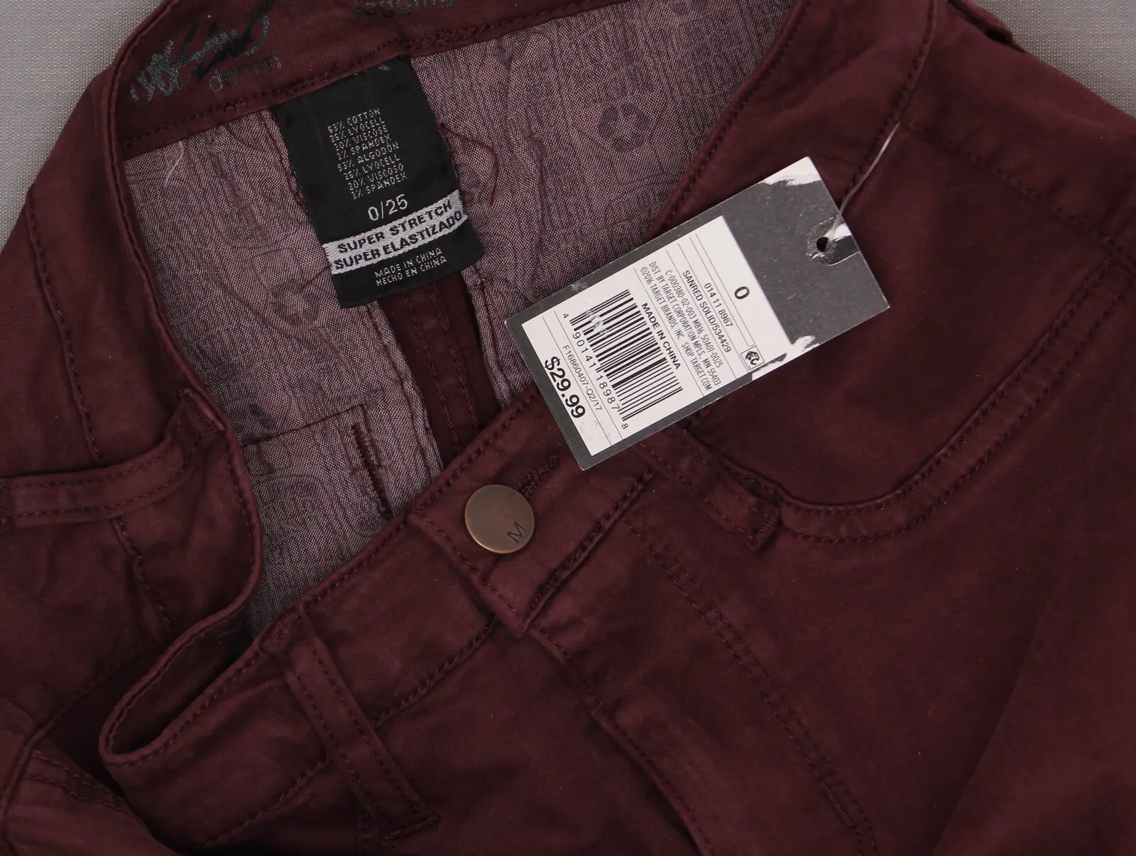 Mossimo Women's High Rise Stretch Jeggings Maroon 0