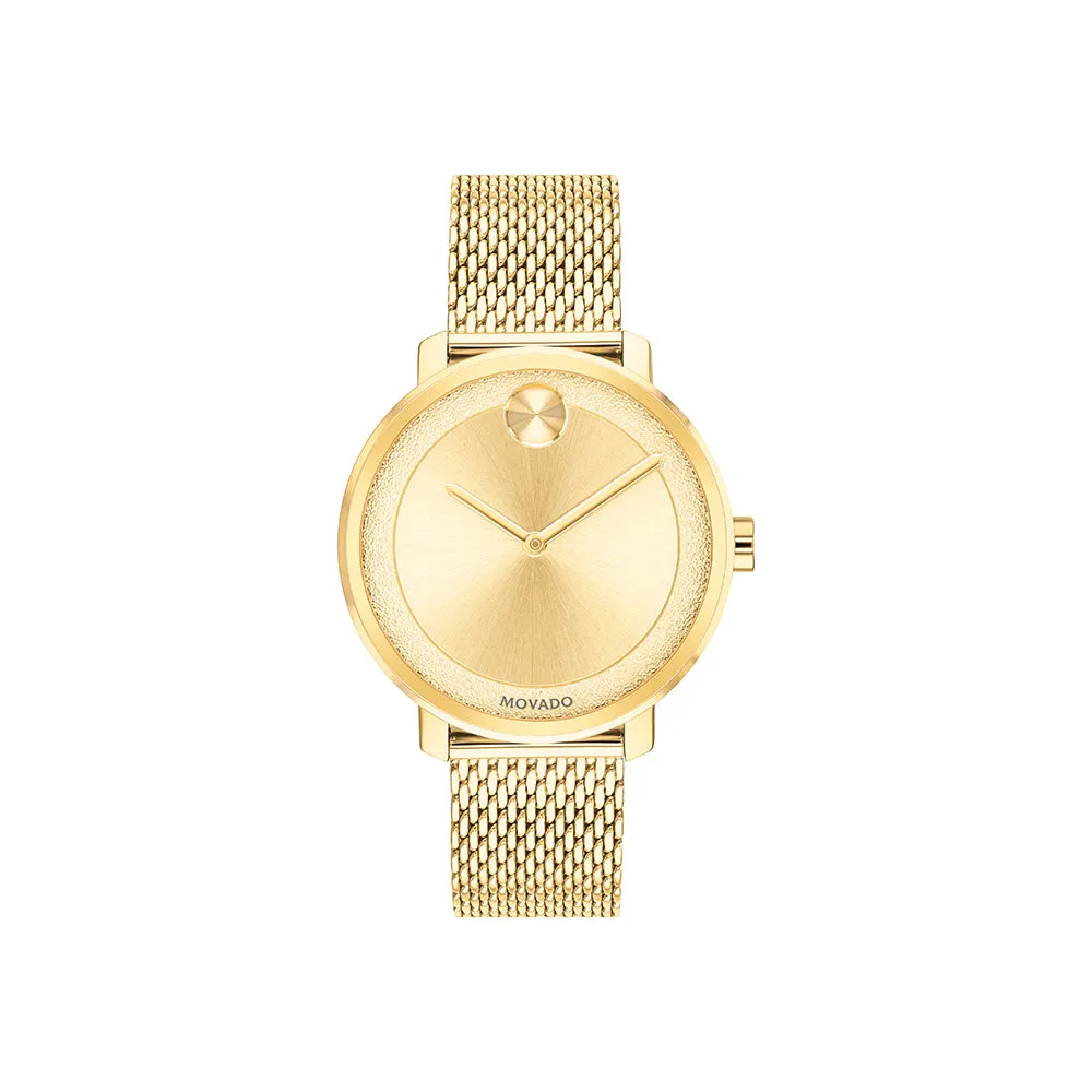 Movado Bold Women's Watch Gold Tone Case Quartz