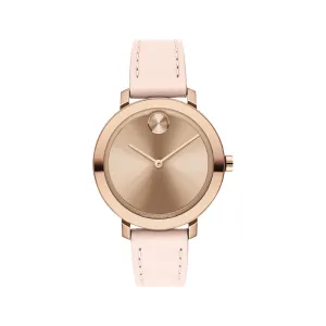 Movado Bold Women's Watch Rose Gold Tone Case Quartz