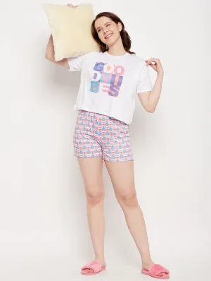 mSECRET Purple Typography 2 pc Nightsuit