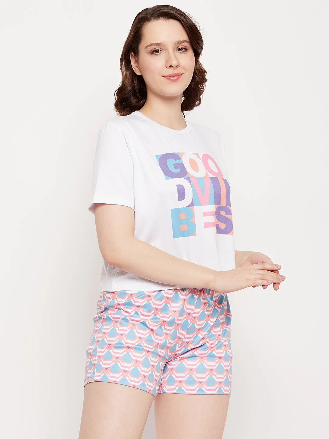 mSECRET Purple Typography 2 pc Nightsuit