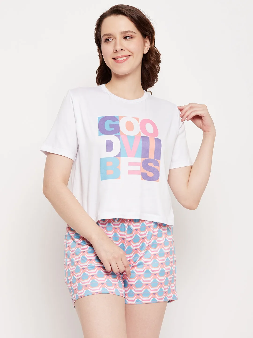 mSECRET Purple Typography 2 pc Nightsuit
