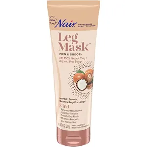 Nair Hair remover & beauty treatment, leg mask, even and smooth shea butter, 8 Ounce