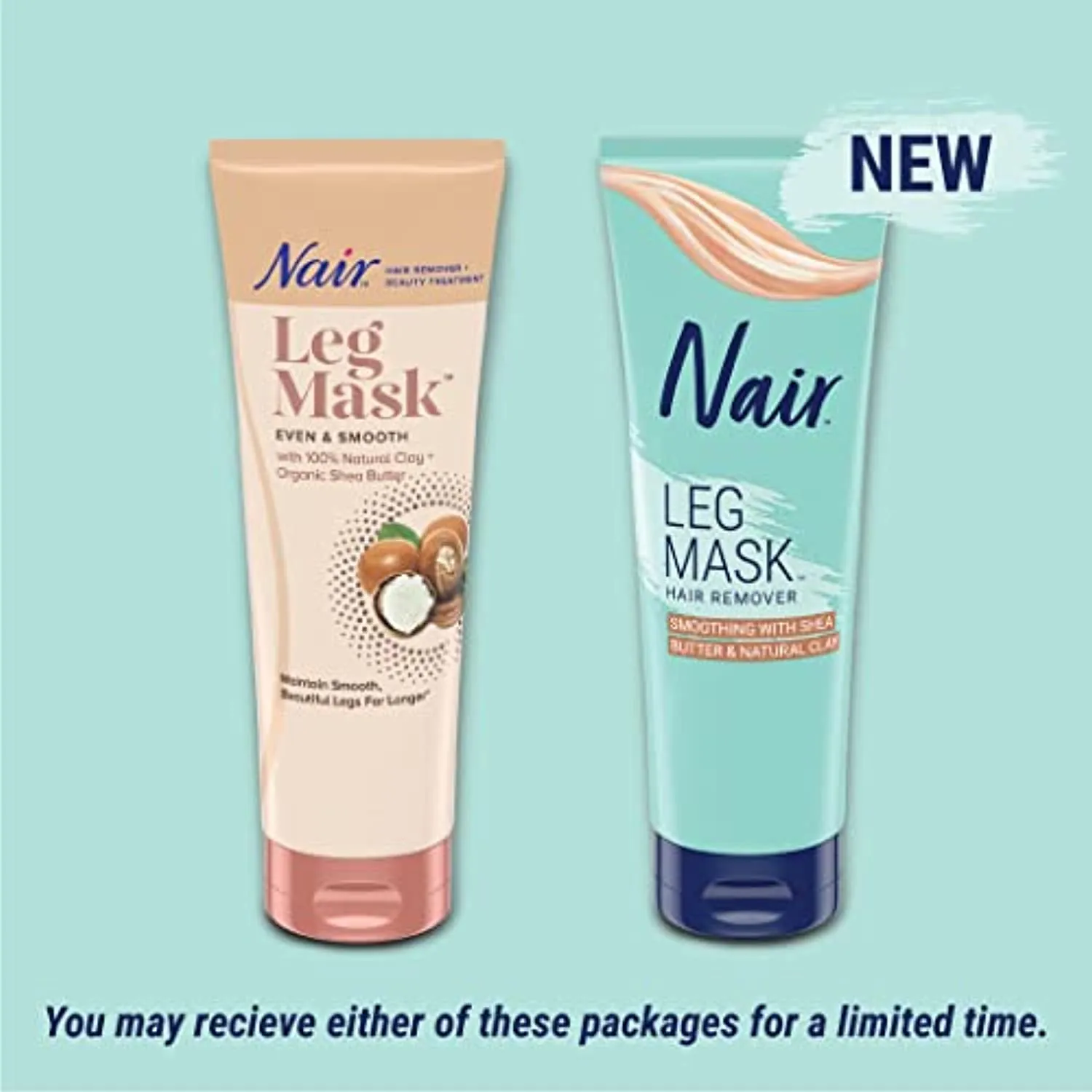 Nair Hair remover & beauty treatment, leg mask, even and smooth shea butter, 8 Ounce