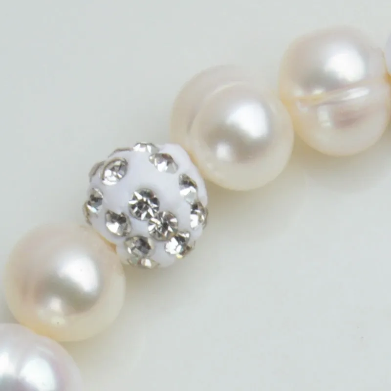 Natural Freshwater White Pearl Bracelet Bangles Women's Luxurious Party Jewelry