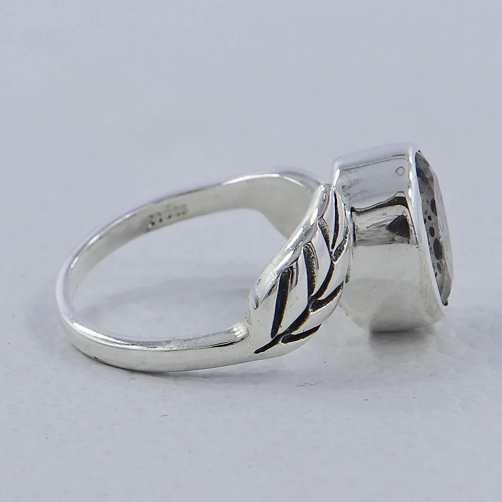 Natural Singing Quartz Silver Ring