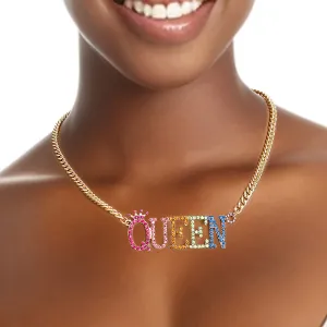 Necklace Multicolor Iced Queen Chain