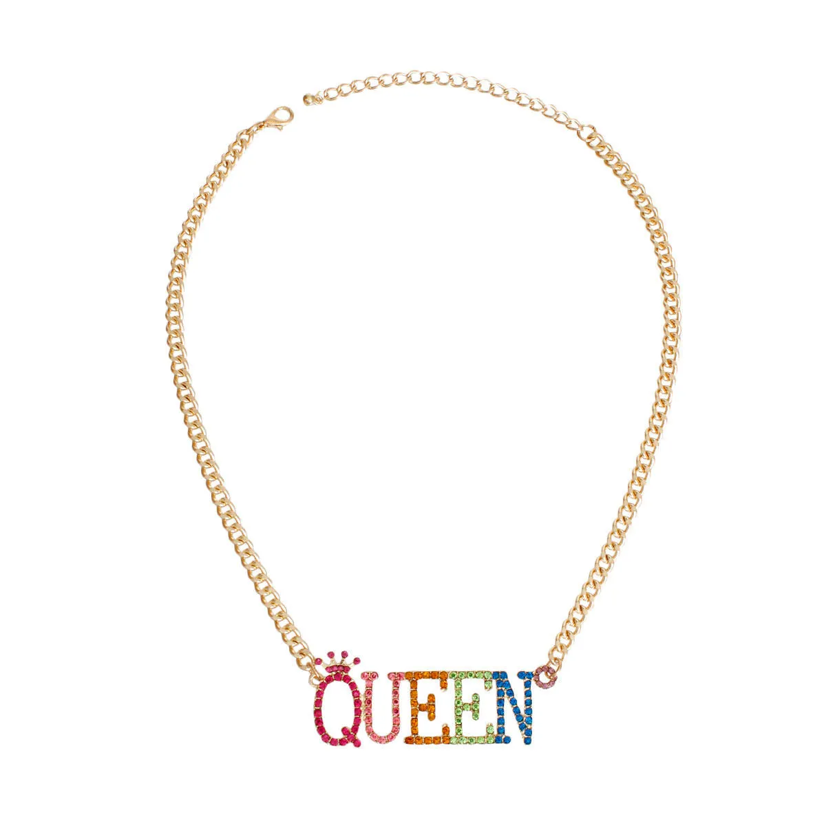 Necklace Multicolor Iced Queen Chain