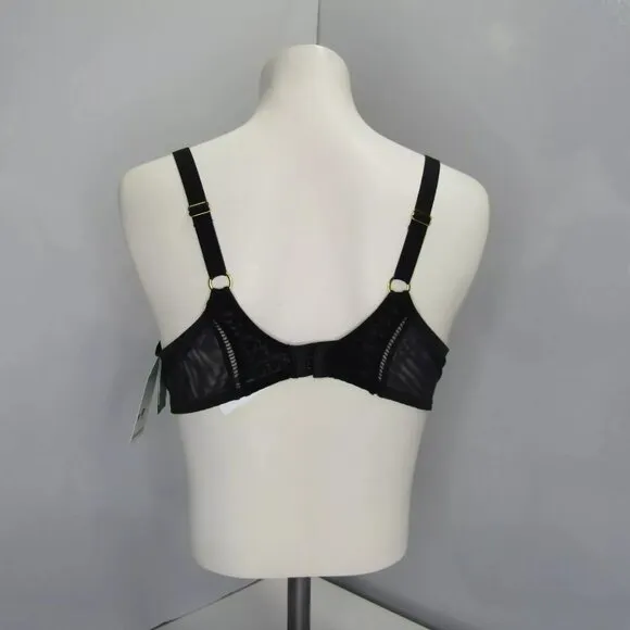 NEW CHANTELLE Womens T-Shirt Bra Black 36C Monogram Spacer Underwire Support
