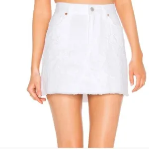 NEW Citizens of Humanity Jean Mini Skirt Womens 26 Embroidered Country Cottage