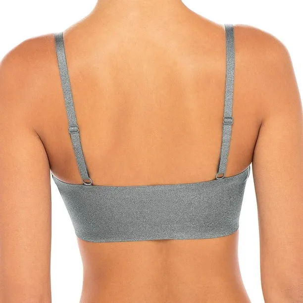 New George Women's Bonded Scoop Bra in Grey, Sz XXL! Ultra Comfortable silky smooth fabric for all day comfort!