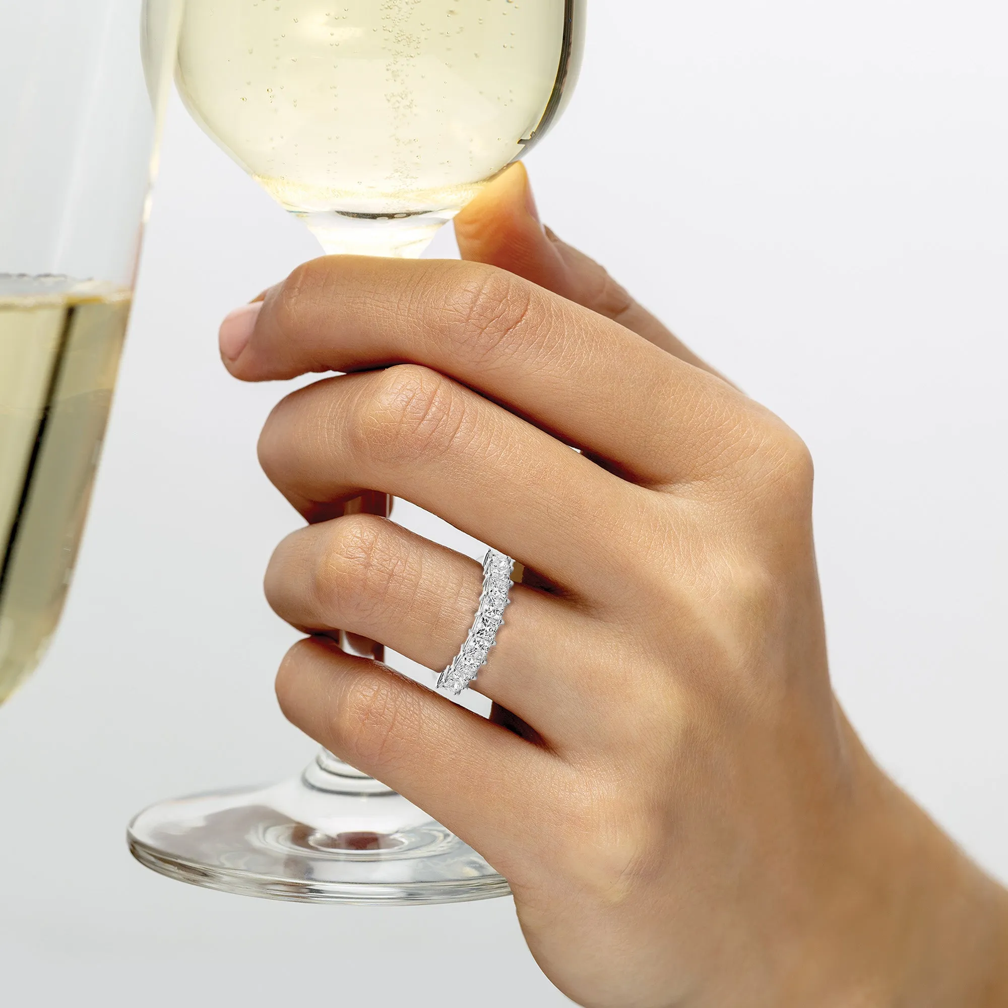 Nine Stone 2.0 ct. Princess Cut Diamond Anniversary Ring