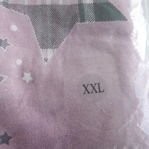 Northern Reflections Lavender Star and Plaid Pajamas Size XXL