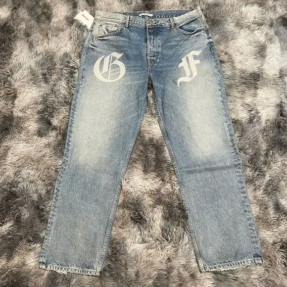 NWT! GRLFRND Denim Helena Jeans In City Rocker - Embroidered Logo, Button Fly