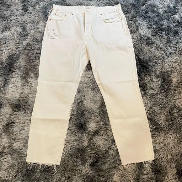 NWT! GRLFRND Karolina White Flag High Rise Rigid Denim Skinny Ankle Crop Jeans