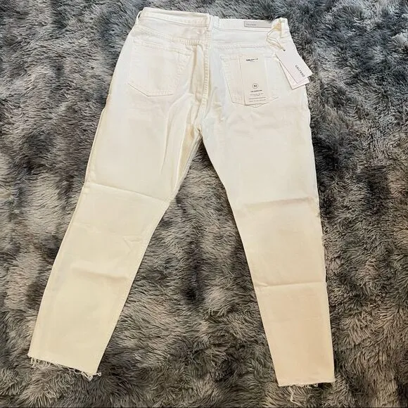 NWT! GRLFRND Karolina White Flag High Rise Rigid Denim Skinny Ankle Crop Jeans