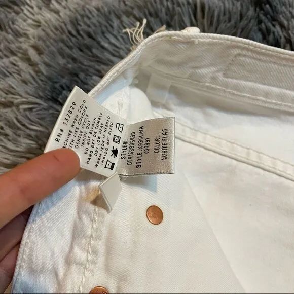 NWT! GRLFRND Karolina White Flag High Rise Rigid Denim Skinny Ankle Crop Jeans