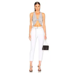 NWT! GRLFRND Karolina White Flag High Rise Rigid Denim Skinny Ankle Crop Jeans